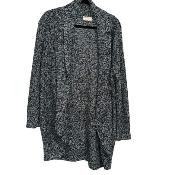 Bobbie Brooks Plus Size 2X Open Front Cardigan Sweater Black & White Knit - Picture 1 of 9